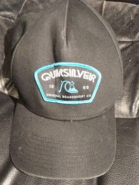 Quiksilver Black Cap with Turquoise Patch